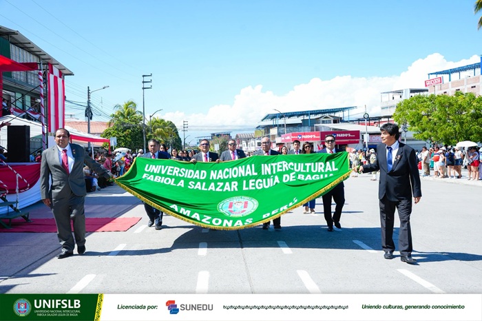 UNIFSLB participó con civismo en las celebraciones por el 205.° Aniversario de la Independencia del Perú