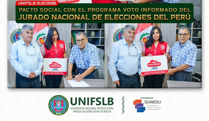 UNIFSLB suscribe pacto social con el Programa Voto Informado del Jurado Nacional de Elecciones