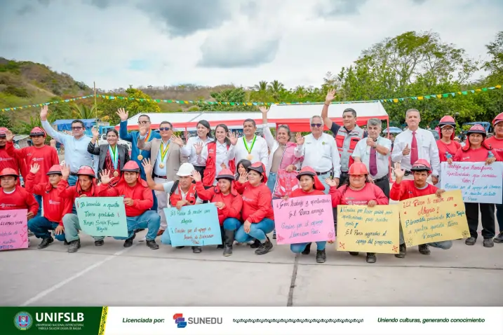Comisión Organizadora de la UNIFSLB participa en inauguración de espacio deportivo en San José